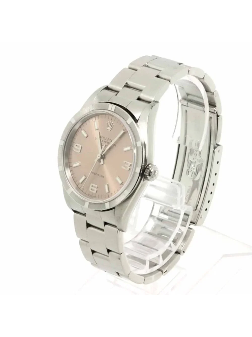 Rolex Air King a Watch Engine Turned Bezel Pink Automatic